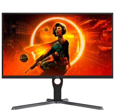 Монитор LCD 27" AOC Q27G3XMN, Mini LED (аналог OLED), 2560x1440, 80M:1, 1000cd/m2, 178/178, 1ms, 180Hz, Tilt, Pivot, Swivel, Adaptive Sync, HDR™ 1000, регулировка по высоте, поворот, наклон, портретный режим, 2xHDMI, DP (кабели в комплекте), выход на наушники, черно-красный