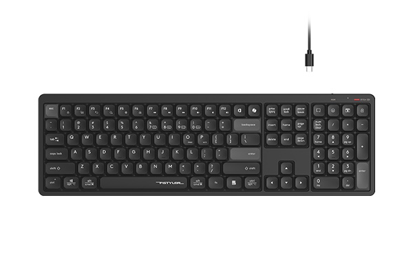 A4TECH FSTYLER FBX55C SCISSOR BLUETOOTH+2.4G WIRELESS RECHARGEABLE KEYBOARD USB BLACK US+RUSSIAN