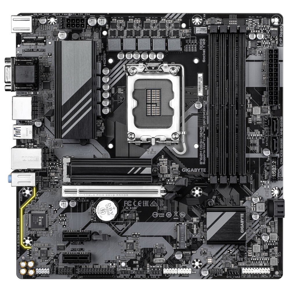 MB LGA1700 GIGABYTE B760M DS3H GEN5,4xDDR5,12xUSB,4xSATAIII,mATX,PCIe16x, 2PCIe1x,VGA HDMI,DP