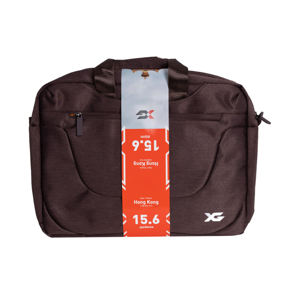 Сумка для ноутбука XG Hong Kong 15.6", (XGB-640-15.6), 15.6", Лёгкая, Внешнее отделение на молнии, 1 внутреннее отделение, Полиэстер, коричневый