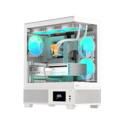 Компьютерный корпус Formula V Crystal E1 Cosmic White, ATX/micro ATX/ITX, USB Type C*1/3.0*2, HD-Audio, Кулер 3*120мм Floe ARPW, Высота процессорного кулера до 160мм, Длина VGA до 400мм, 2*3.5"/3*2.5", Толщина 0,7мм, 413x210x485мм, Без Б/П, Белый