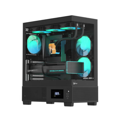 Компьютерный корпус Formula V Crystal E1 Floe Black, ATX/micro ATX/ITX, USB Type C*1/3.0*2, HD-Audio, Кулер 3*120мм Floe ARPW, Высота процессорного кулера до 160мм, Длина VGA до 400мм, 2*3.5"/3*2.5", Толщина 0,7мм, 413x210x485мм, Без Б/П, Чёрный