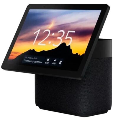 Умная колонка Яндекс YNDX-00055BLK, Яндекс Станция Дуо Макс с Zigbee, 60Вт, (1х 63, 2х20мм), 8 микрофонов, 60–20 000 Гц, Wi-Fi (2,4–5 ГГц), Bluetooth 5.2, 10,5”(1920 × 1200), LED, Черный