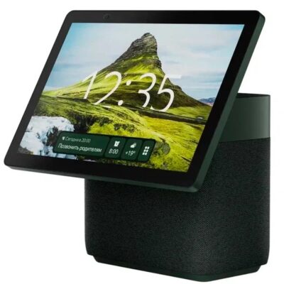 Умная колонка Яндекс YNDX-00055GRN, Яндекс Станция Дуо Макс с Zigbee, 60Вт, (1х 63, 2х20мм), 8 микрофонов, 60–20 000 Гц, Wi-Fi (2,4–5 ГГц), Bluetooth 5.2, 10,5”(1920 × 1200), LED, Зеленый
